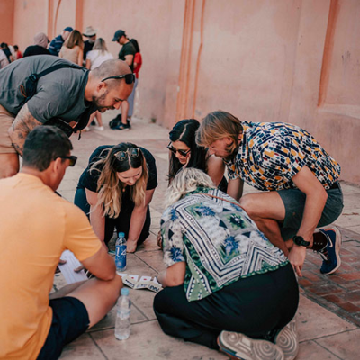 Attendees participated in a team-building treasure hunt in the maze-like Medina market.